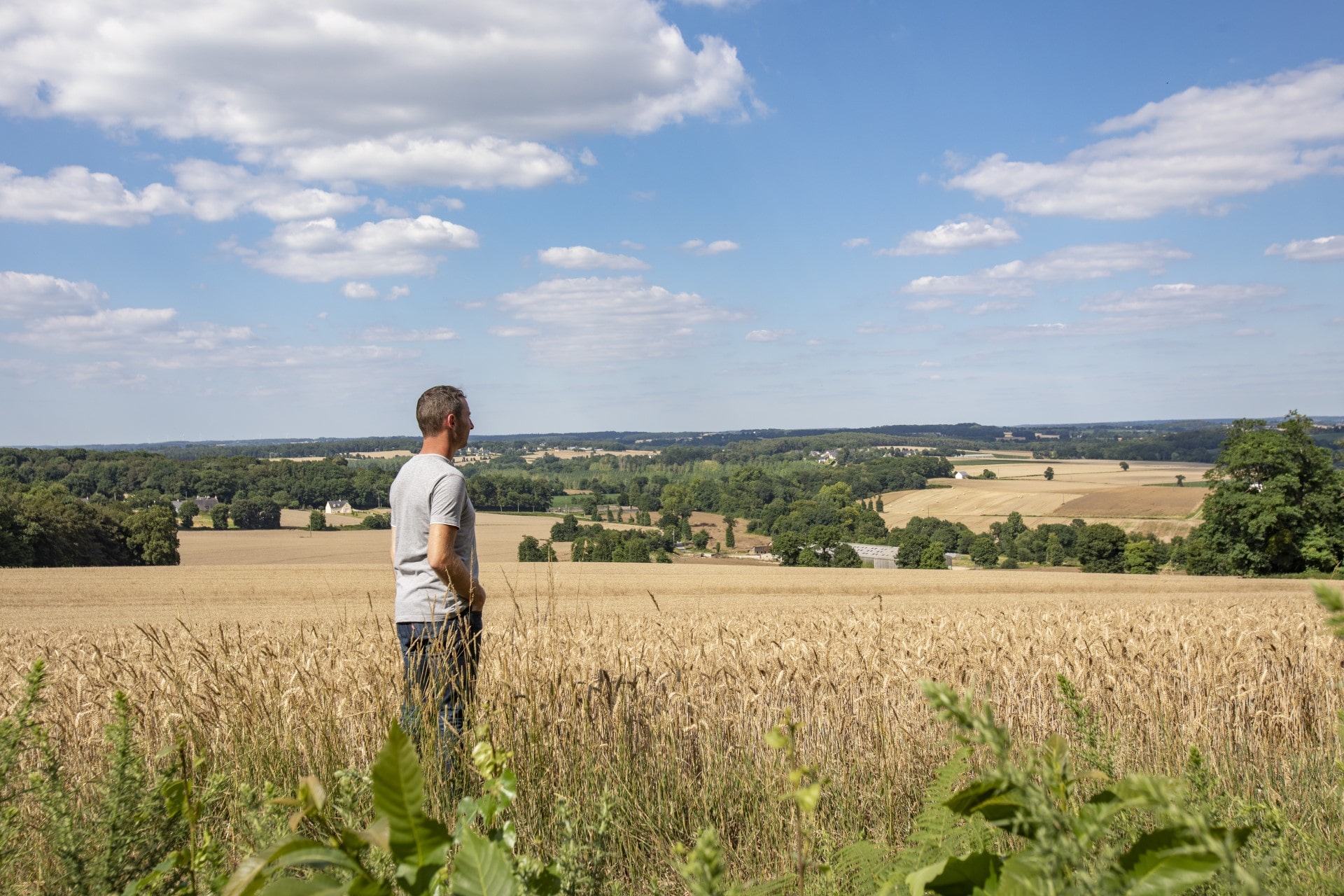 Landwirt auf dem Feld.