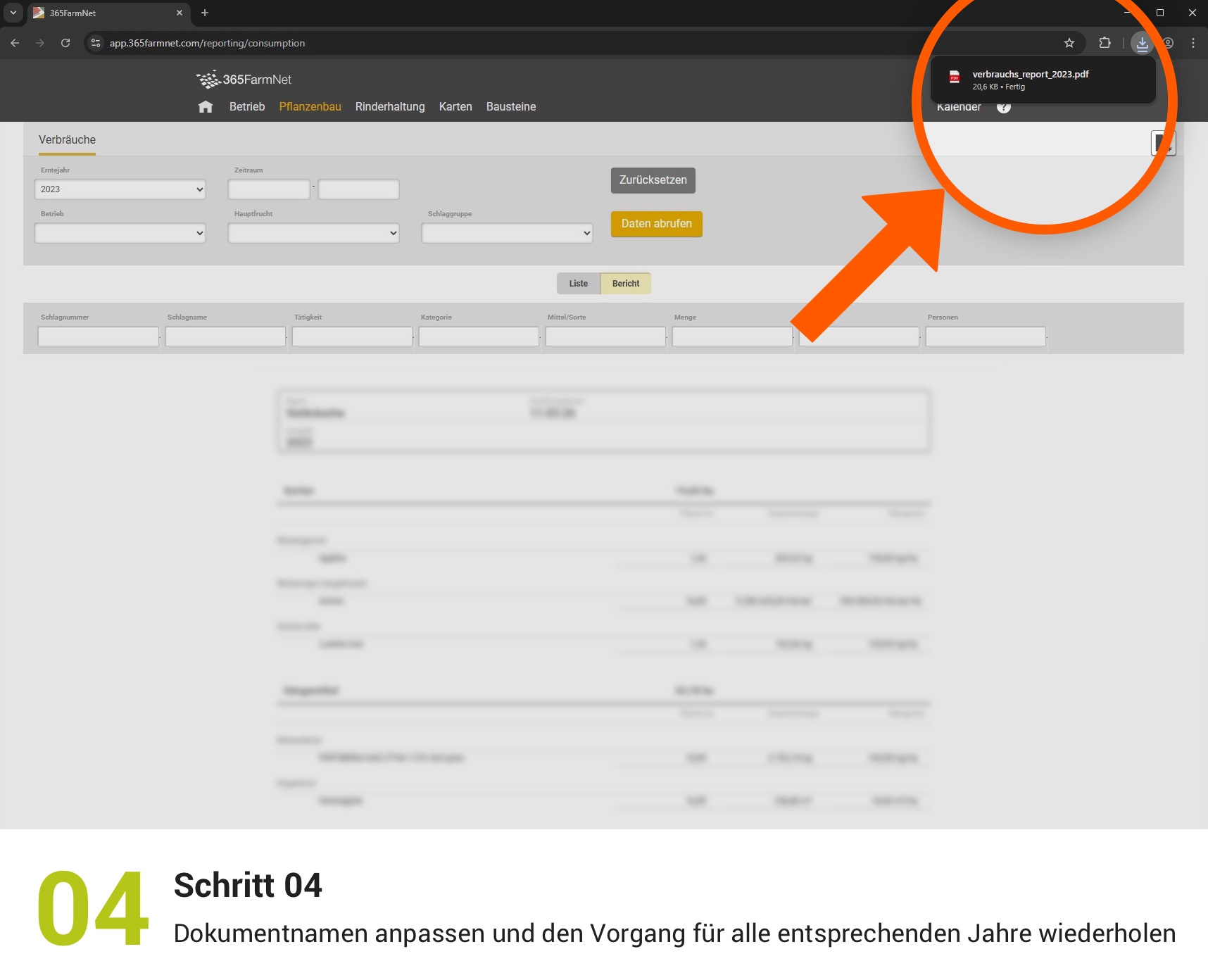 Verbrauchsdaten sichern
