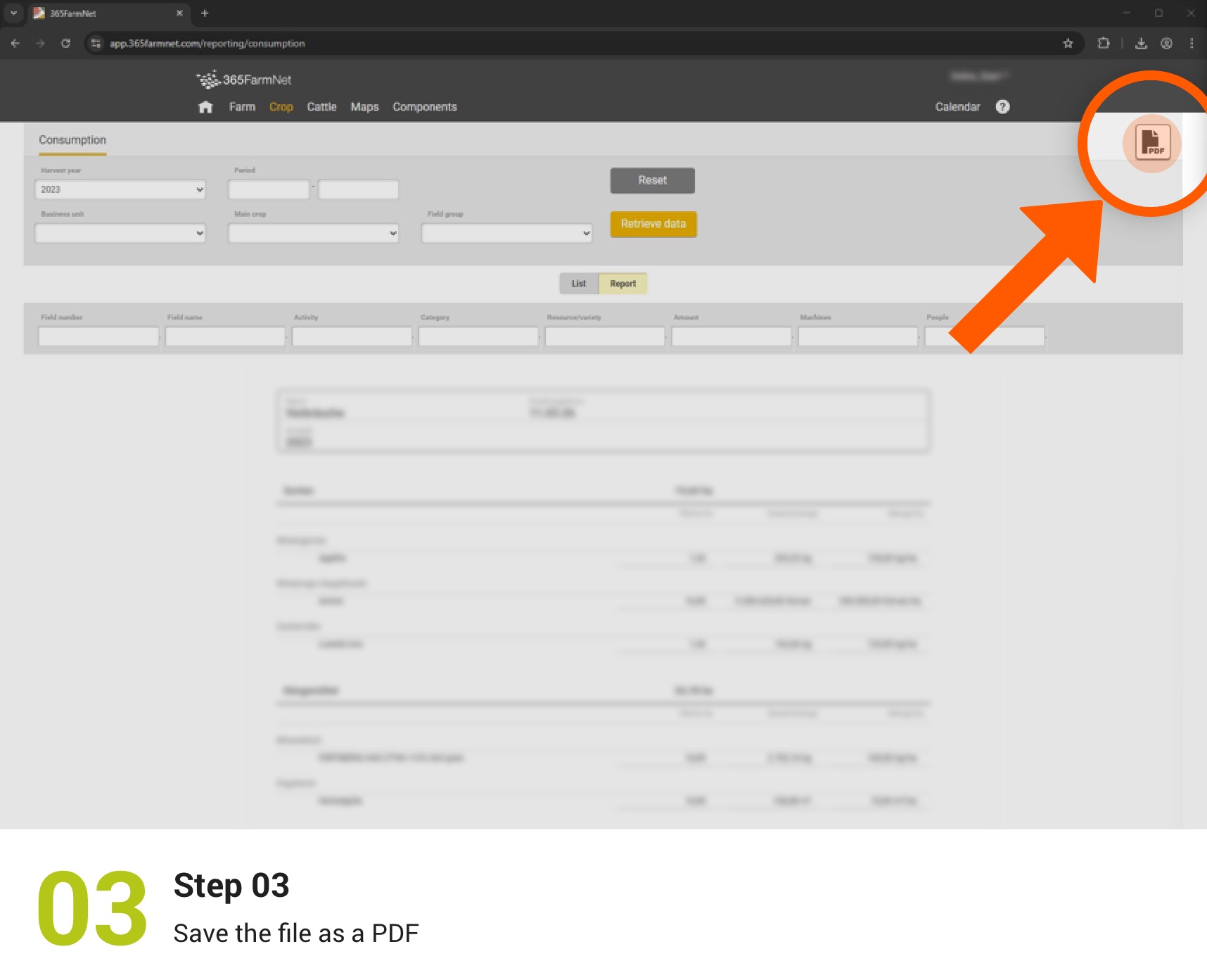 Back up consumption data
