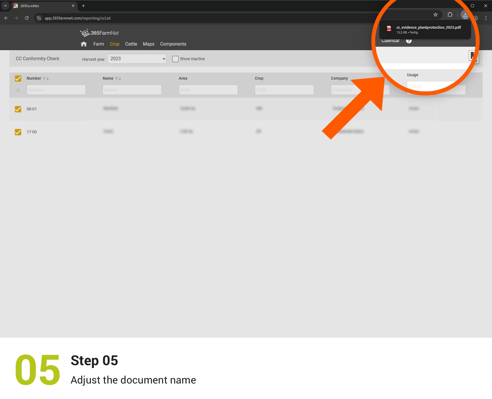 Export CC certificates (plant protection)