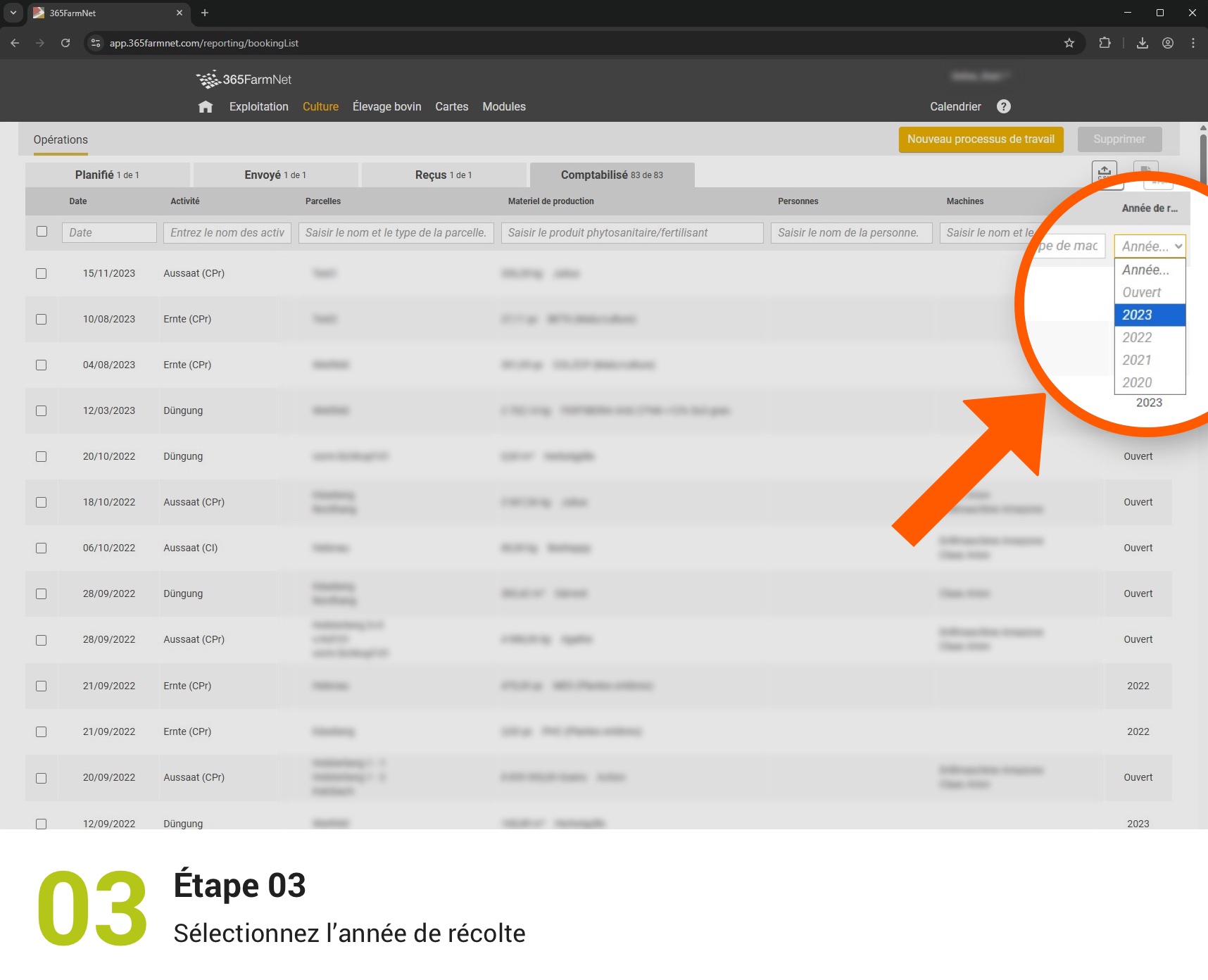 Exporter les activités enregistrées
