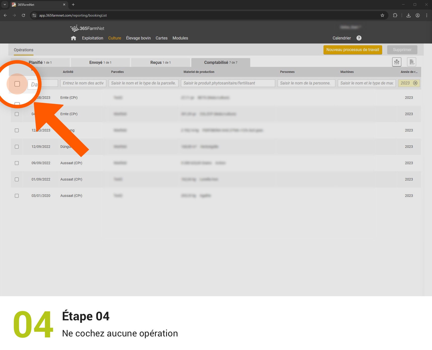 Exporter les activités enregistrées