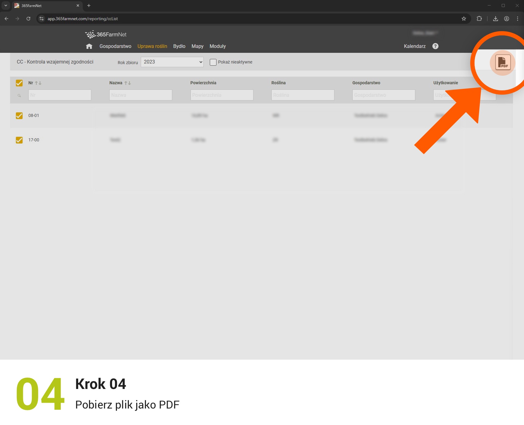 Eksport potwierdzeń CC